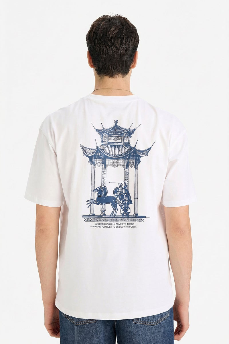 DeFacto White Man Boxy Fit Crew Neck Short Sleeve T-Shirt Casual - Image 5